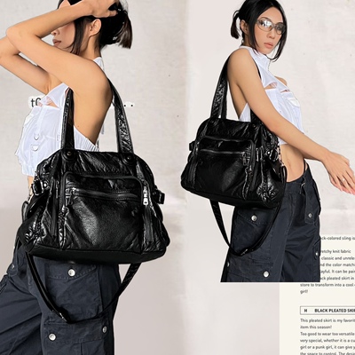 日光欲单肩包中古大容量机车包