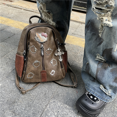 日光欲原创美拉德书包Y2K背包小众设计师通勤出街小巧kitty双肩包