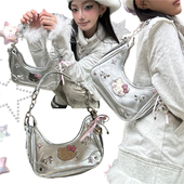 日光欲原创KT腋下包Y2K千禧甜酷小众设计师斜挎夏出街新月单肩包