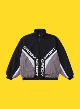CANDYMADE秋季运动复古系列双面运动黑色宽松夹克