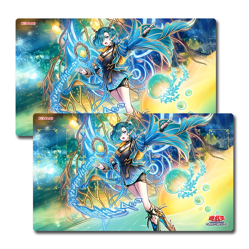 TCG对战垫神艺耀圣之波诗蒂娜 狄娜 游戏王卡牌决斗盘DIY场地卡垫