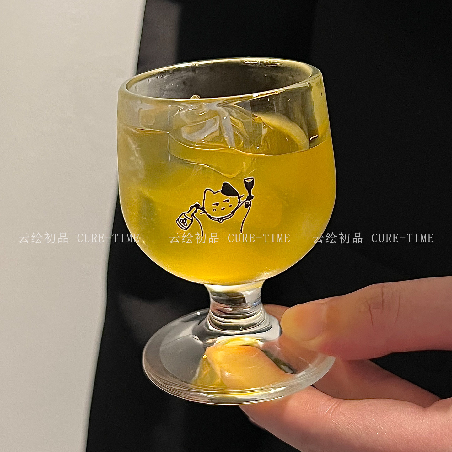 贴纸迷你矮脚加厚玻璃小酒杯家用白酒杯烈酒一口杯威士忌白兰地杯