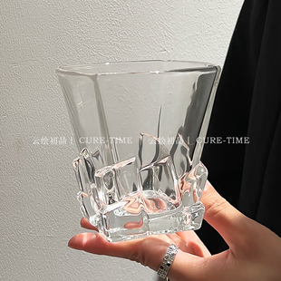 高级感轻奢饮料杯威士忌鸡尾酒杯冰块杯水杯2024新款 女玻璃杯子