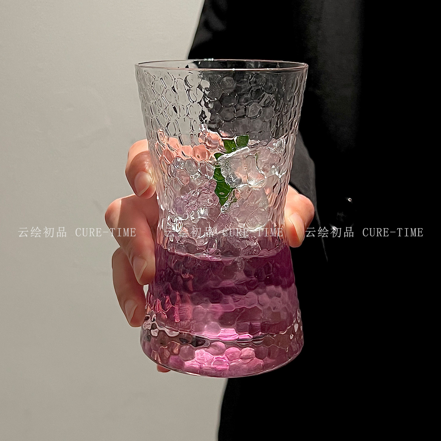 ins风创意收腰玻璃苏打水柠檬杯