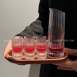 白酒杯套装水晶玻璃杯分酒器家用小号酒杯高档中式高颜值酒具创意