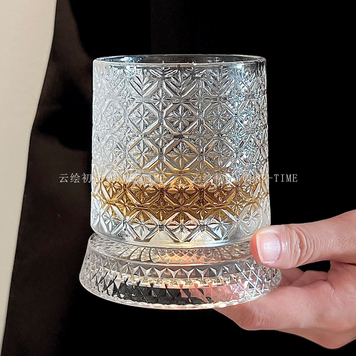 酒具套装旋转酒杯威士忌杯家用洋酒杯子轻奢高档白兰地冰球啤酒杯