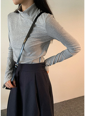 Tania 穿搭公式 韩系7色加绒百搭半高领打底针织衫女坑纹叠穿上衣