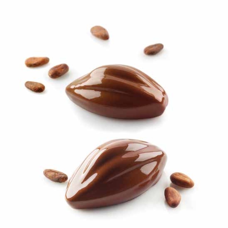 意大利silikomart SF252 6连可可豆形蛋糕慕斯模具 硅胶模 送切模