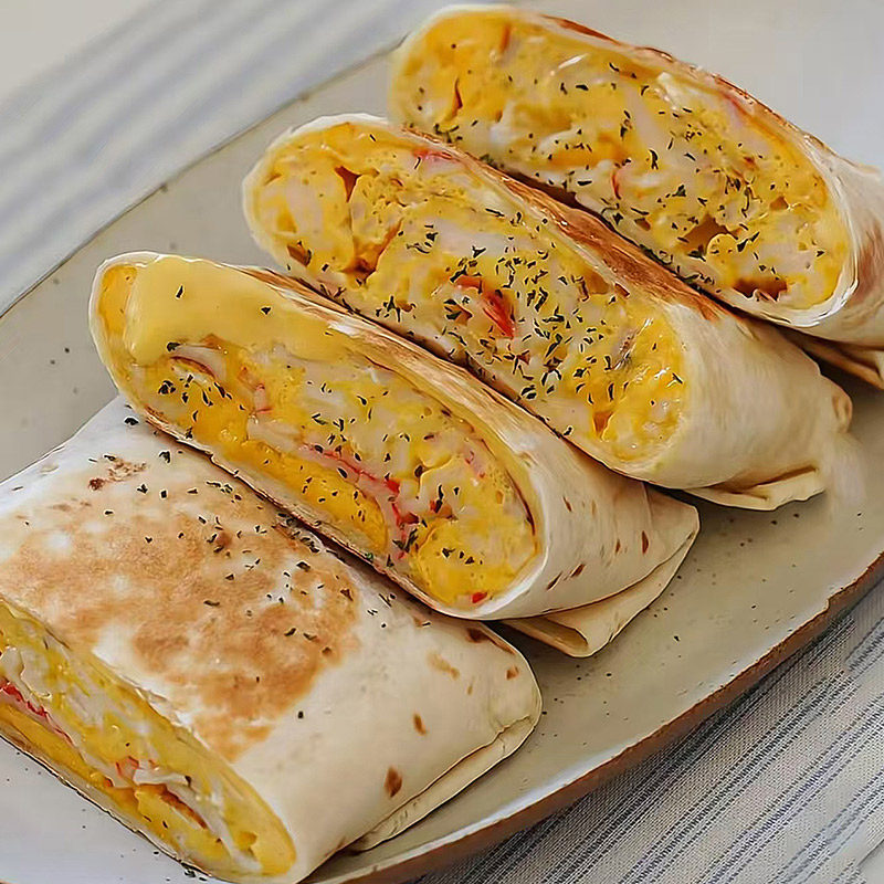 蟹柳芝士卷饼薄煎饼速食儿童营养早饭早餐半成品西式馅饼冷冻食品
