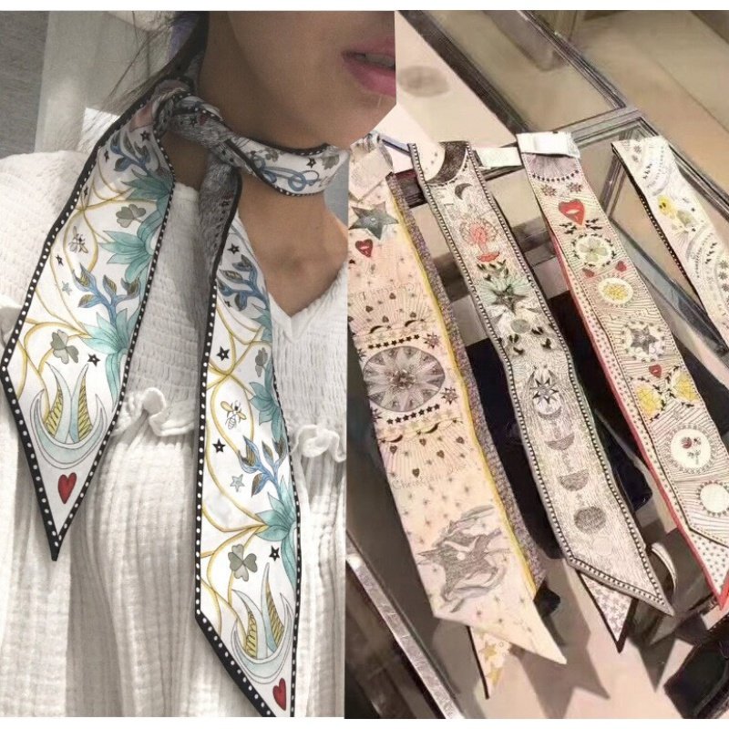 小围巾新款仿真丝巾夏天包包手柄绑包绑带装饰飘带长条发带女绑发