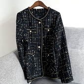 胖mm粗花毛呢爆款 大码 小香风外套女新款 小个子显瘦女士上衣200斤