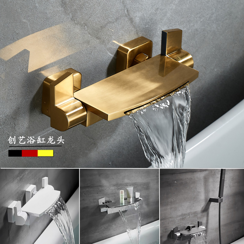 全铜入墙式浴缸花洒套装家用卫生间冷热龙头缸边混水阀瀑布水龙头,家装主材,浴缸龙头/淋浴龙头,淘宝优惠券,粉丝福利购,淘宝优惠卷
