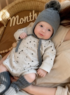 新生婴儿包屁衣开春男女宝宝衣服a类纯棉三角哈衣刚出生满月5259