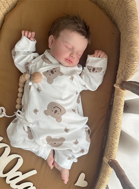 新生婴儿儿衣服春秋纯棉连体衣0一3月哈衣两个月男女宝宝66码爬服