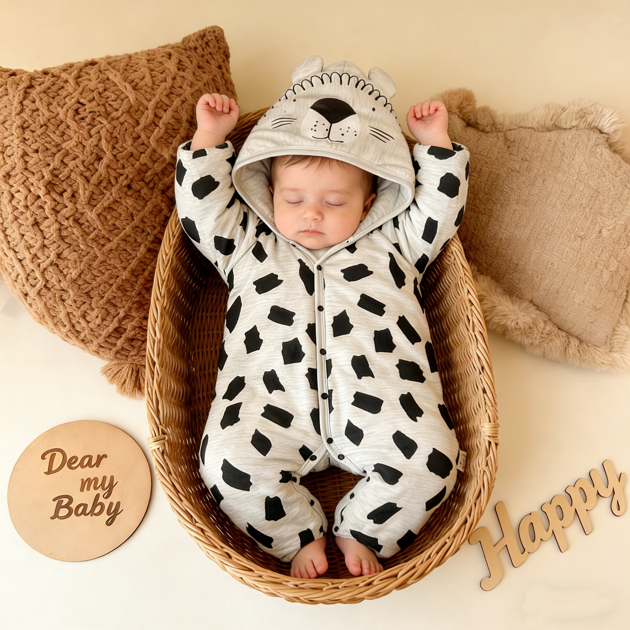 ins欧美宝宝棉服婴儿冬季加厚夹棉外出服抱抱衣包手包脚带帽外套