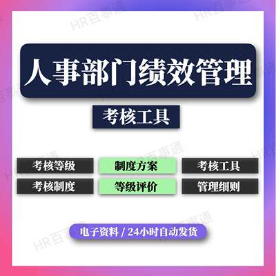 人事部门员工绩效考核制度部门主管经理HR总监薪酬体系绩效考核表