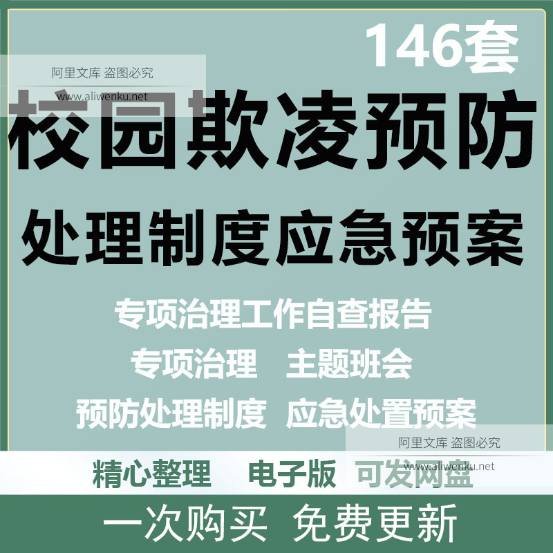 中小学校园欺凌事件应急处置预案专项治理方案自查报告制度资料
