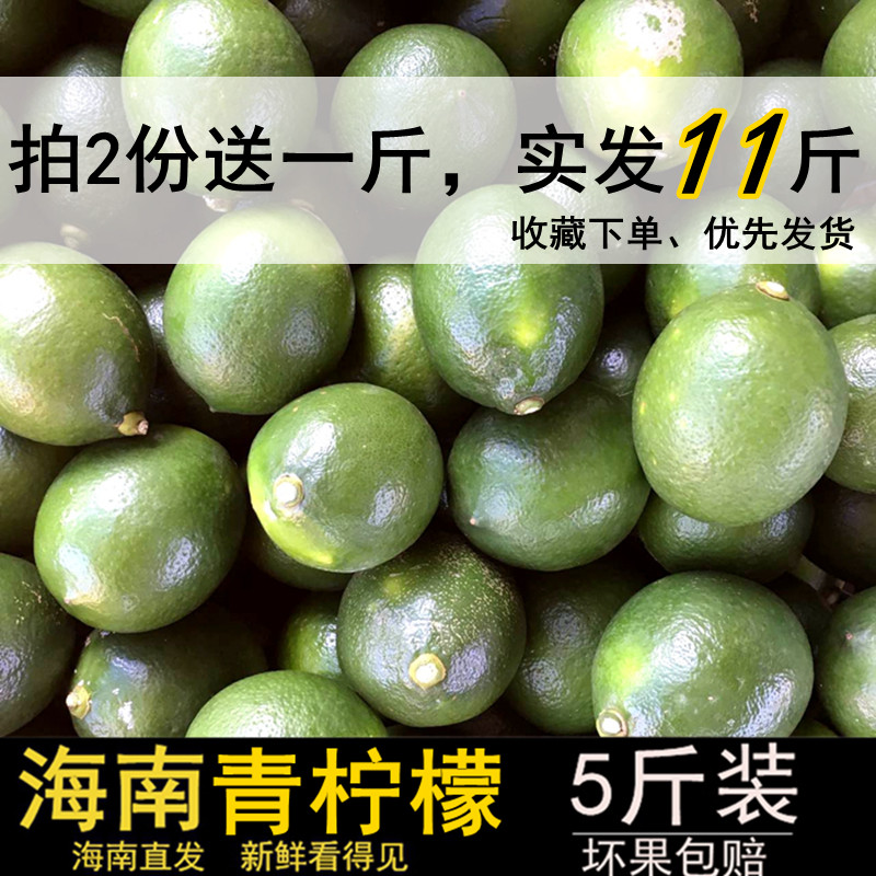 海南青柠檬 新鲜皮薄多汁时令 5斤二级 现摘现发非无籽青柠免邮