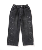 130 长裤 日单 breeze 女童纯棉爱心牛仔裤 外贸日本原单童装