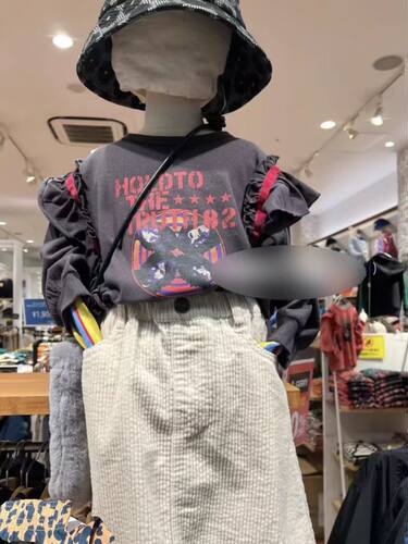 90-150 日单 markeys 马牌女童印花褶边长袖T恤外贸原单童装