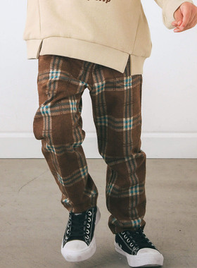 80-120 日单贵牌 slapslip 男童女童格子长裤日本原单童装