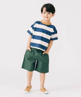 100-140 日单贵牌 beams 25ss男童女童纯棉短裤日本原单童装