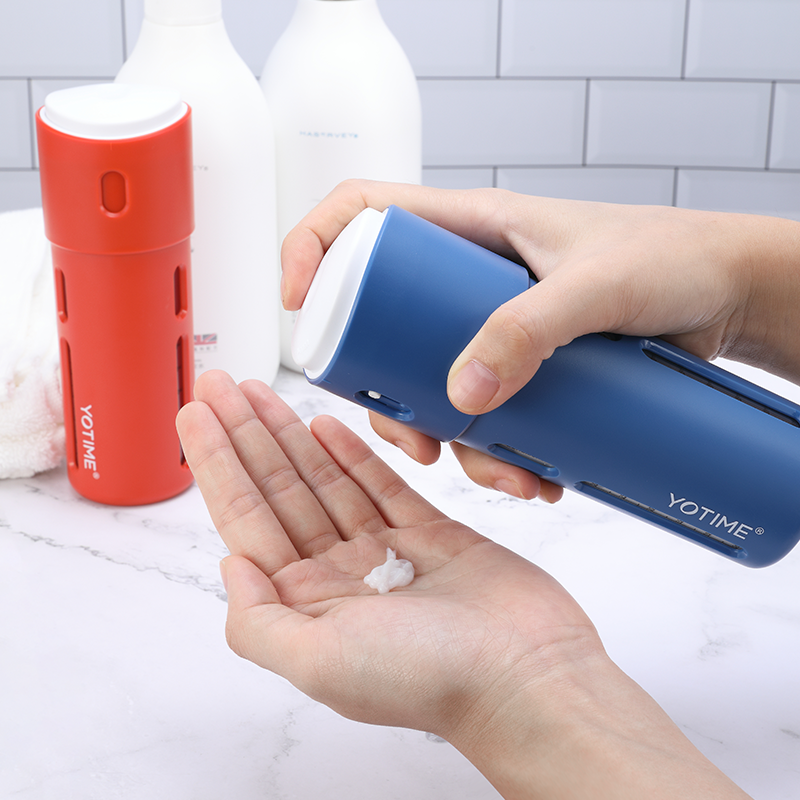 日本YOTIME旅行乳液分装瓶便携旅游空瓶按压式套装水乳化妆品旋转