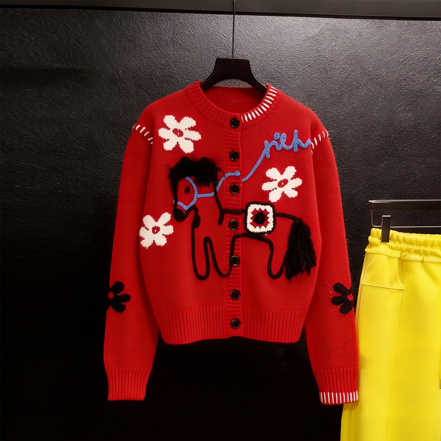 红色本命年喜庆马年圣诞毛衣女