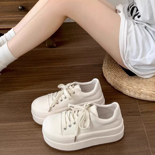板鞋复古增高厚底小白鞋