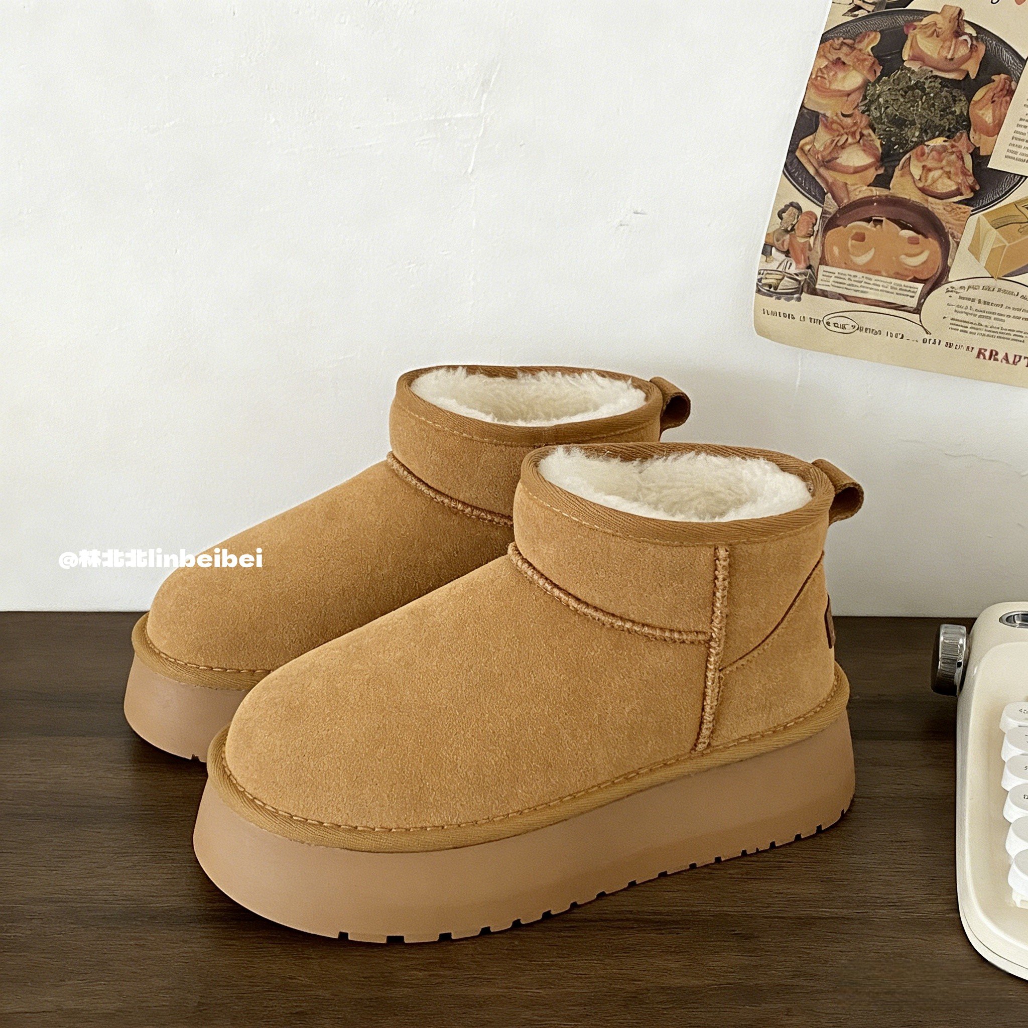 林北北皮毛一体雪地靴女冬季加绒加厚保暖防滑厚底一脚蹬东北棉鞋,女鞋,时尚雪地靴,淘宝优惠券,粉丝福利购,淘宝优惠卷