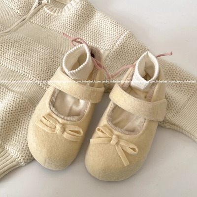 林北北复古白色厚底勃肯棉鞋女