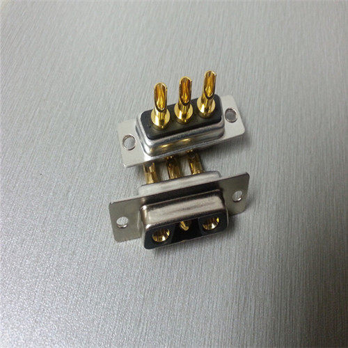 优质D-SUB混装大电流3V3焊线母头连接器D型矩形3芯电源线母座插座