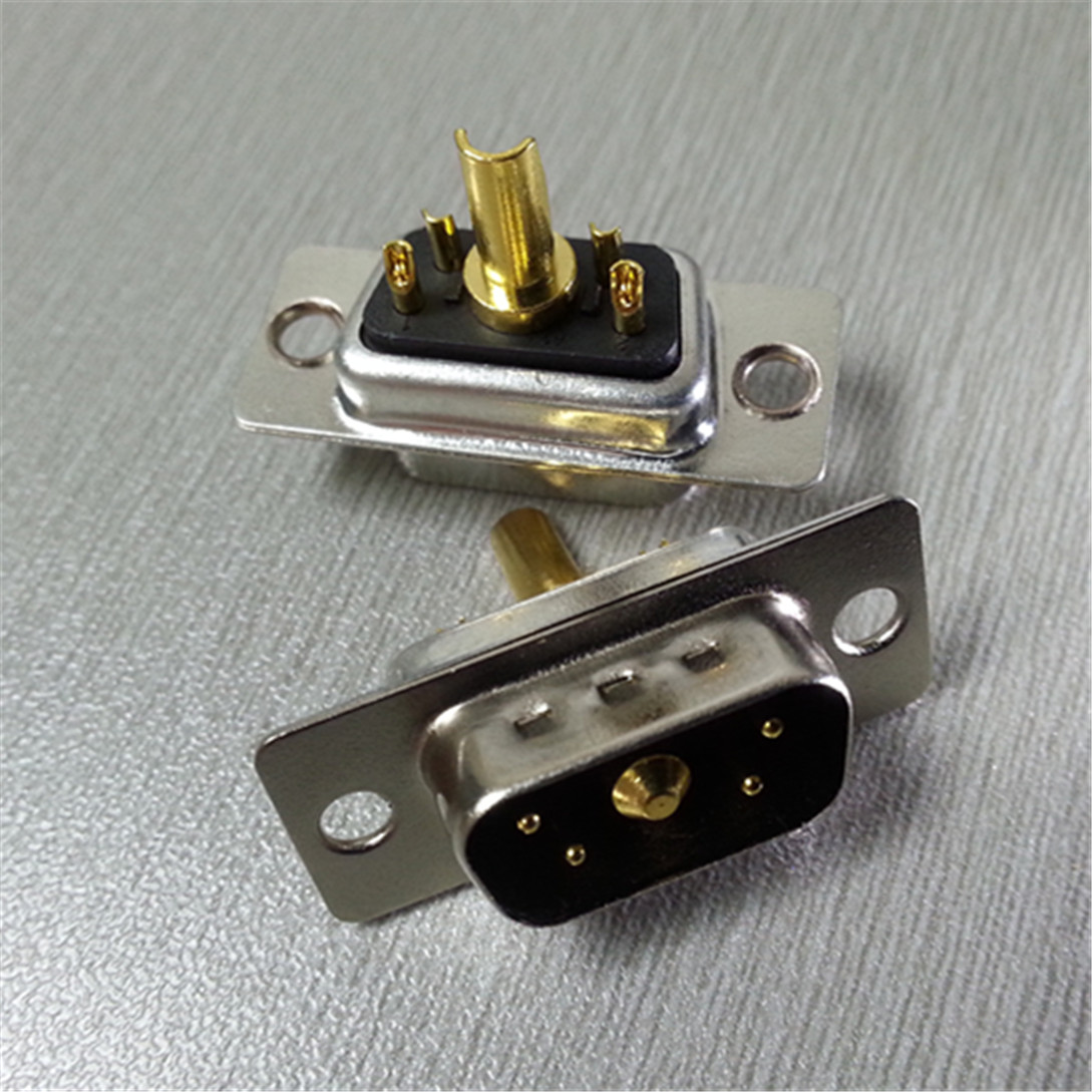 优质D-SUB混装大电流连接器5W1焊线式公头矩形电源线混合信号1+4P