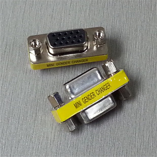 优质黑色VGA母对VGA母D-SUB转接头 HDB15母对HDB15母DSUB转换接口