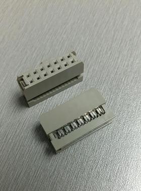 I端子插头 FC14P 2*7PIN双接触插座 压线头灰色14P连接器