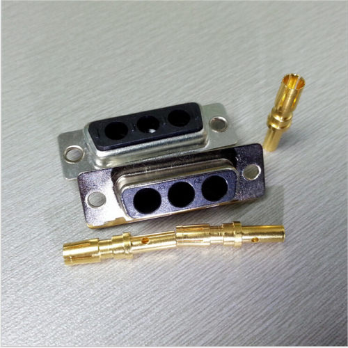 优联康D-SUB3W3压接式连接器镀金3U车件冷压包线式3芯母头接插件