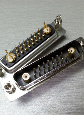 供应D-SUB17W2直插式射频同轴公座DB 2+15 180度接插件连接器公头