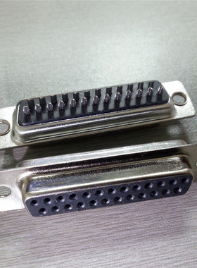 优质DB25焊线式光孔黑色母头并口RS485连接器d-sub信号线插头插座