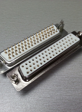 促销车针直插DP50PIN母座 铆鱼叉锁螺丝白色胶芯实心D-SUB连接器