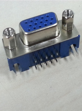 优质D-SUB电脑连接器 弯脚焊板2.0系列HDR15PIN(VGA3.08)母座插座