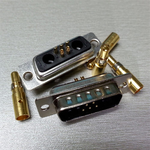 大电流打线式D-SUB7W2公头连接器D型混装5+2冲电线电源冷压接线柱