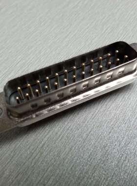 DB25PIN公头连接器 焊线式镀金车针 航空插头 两排实心针并口接口
