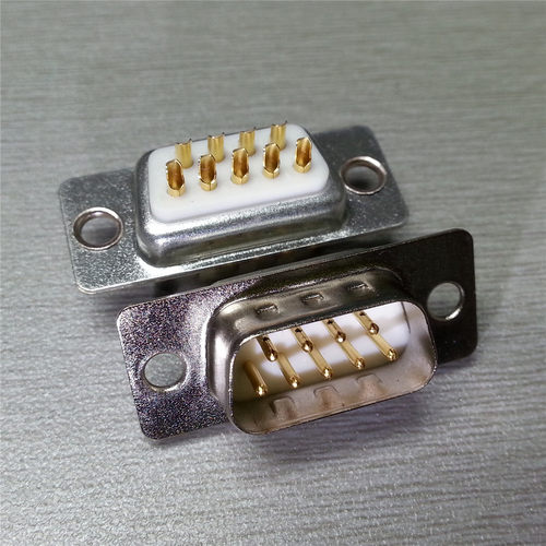 优联康4.0版镀金串口DB9PIN公头dsub9针焊线连接器插头接插件公座