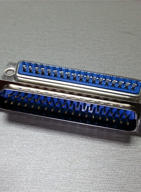 DB37P公头连接器 蓝色简易式D-SUB37针插头 促销公母焊线式接插件