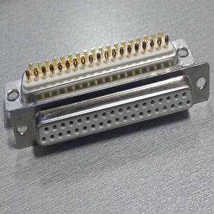 供J18C-37S实心DB37孔母座接插件车针DSUB连接器焊线式母头镀金3u
