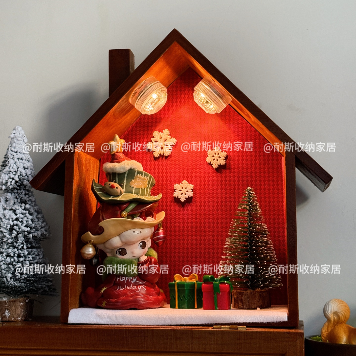 星星人种下心愿种子造景材料包圣诞雪景dimoo成为一棵圣诞树布景