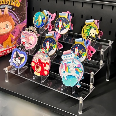 马拉松奖牌展示架透明亚克力阶梯式徽章纪念碑整理keep金牌收纳盒