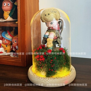 如果今天星期八dimoo造景材料包手办发光氛围灯展示盒防尘玻璃罩