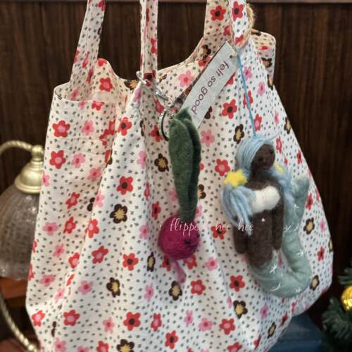 iFHHee 巧克力小花 100%棉 原创设计 小托特帆布袋～可爱包包