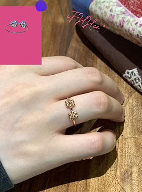 iFHHee  “花花小金珠”通体925 原创设计 极细戒指 百搭温柔可爱